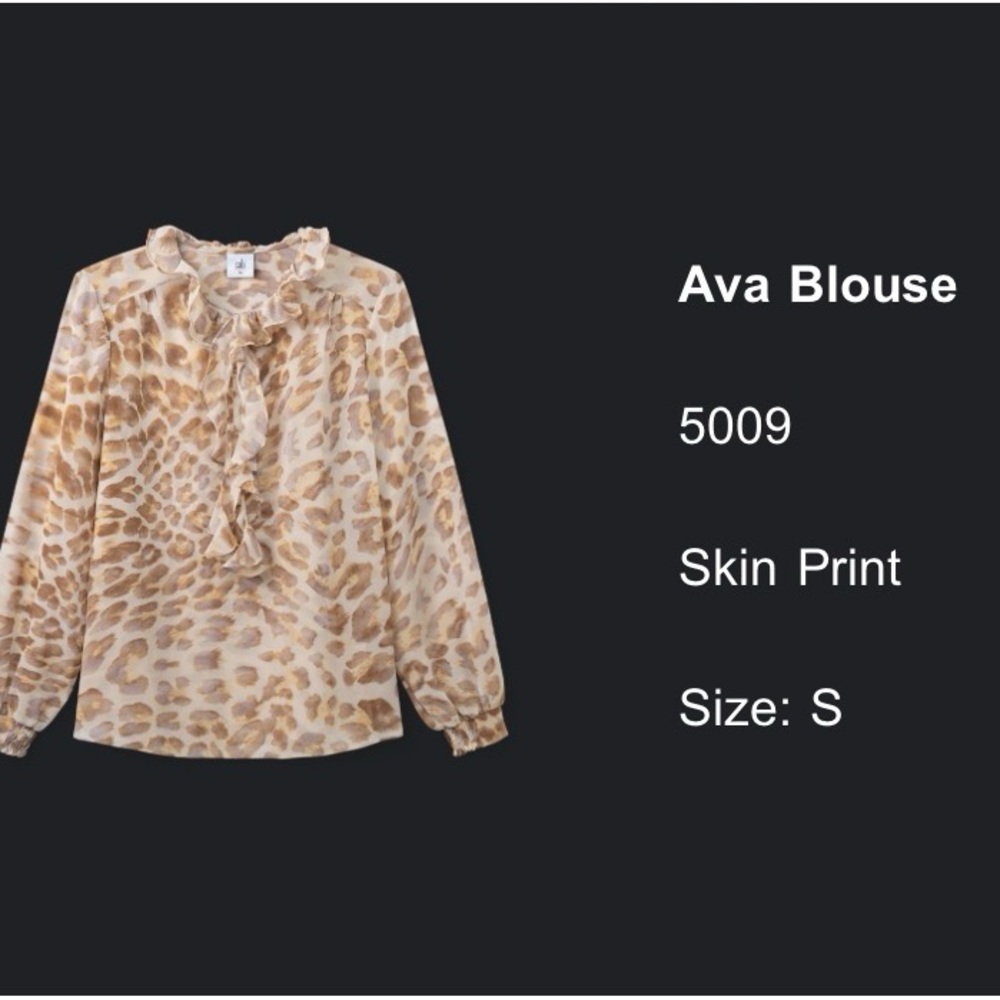 CAbi Ava Blouse Sheer Leopard-Print Blouse in Tan and Brown
